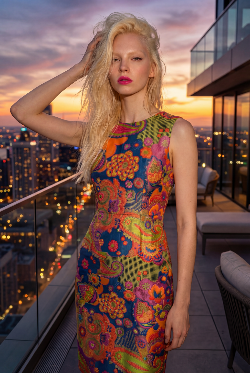 Electric Jardin Coctail Dress - Multicolor