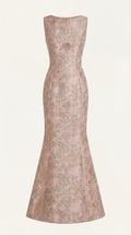 Mint Peony Godet Dress