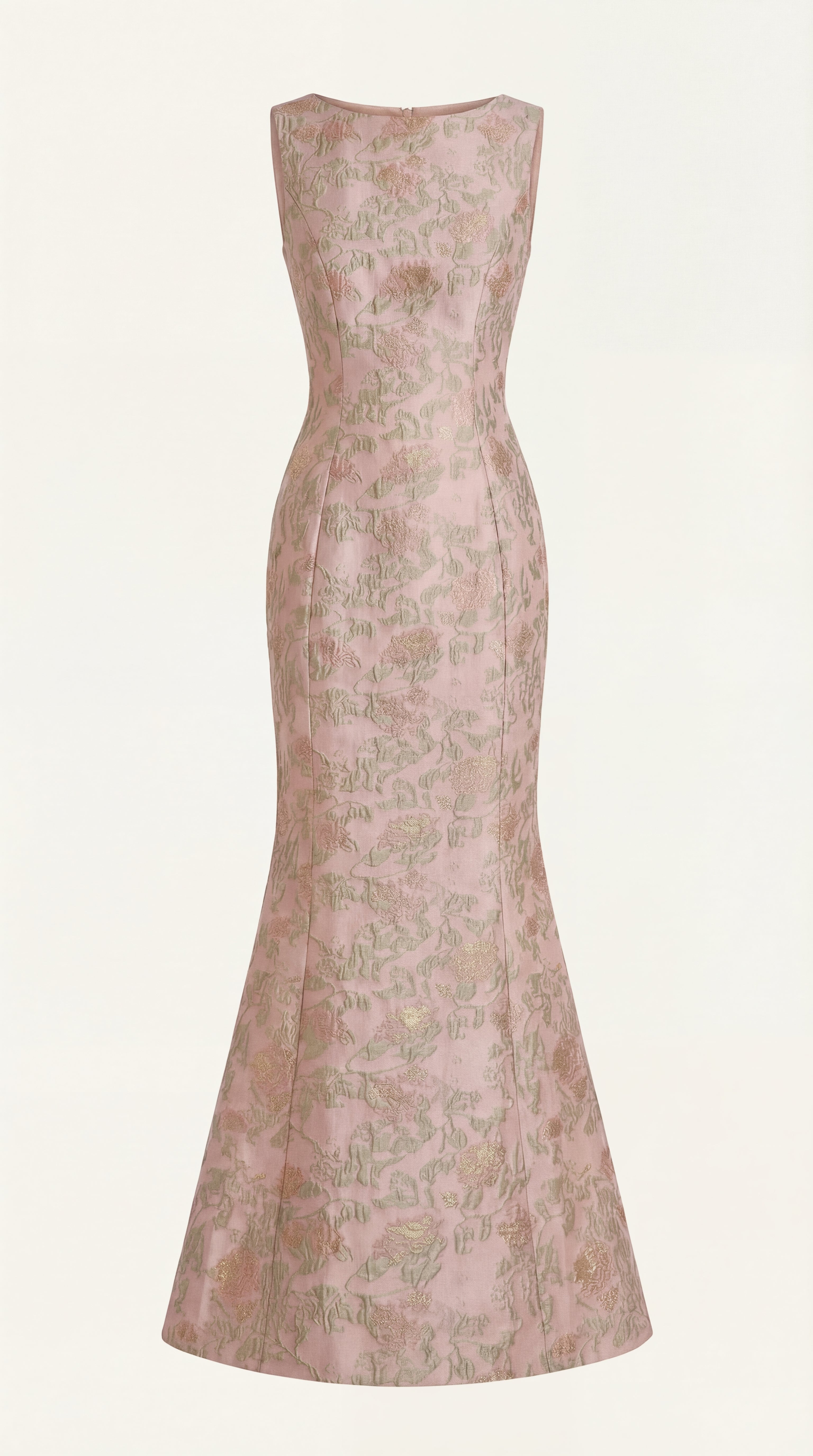 Mint Peony Godet Dress