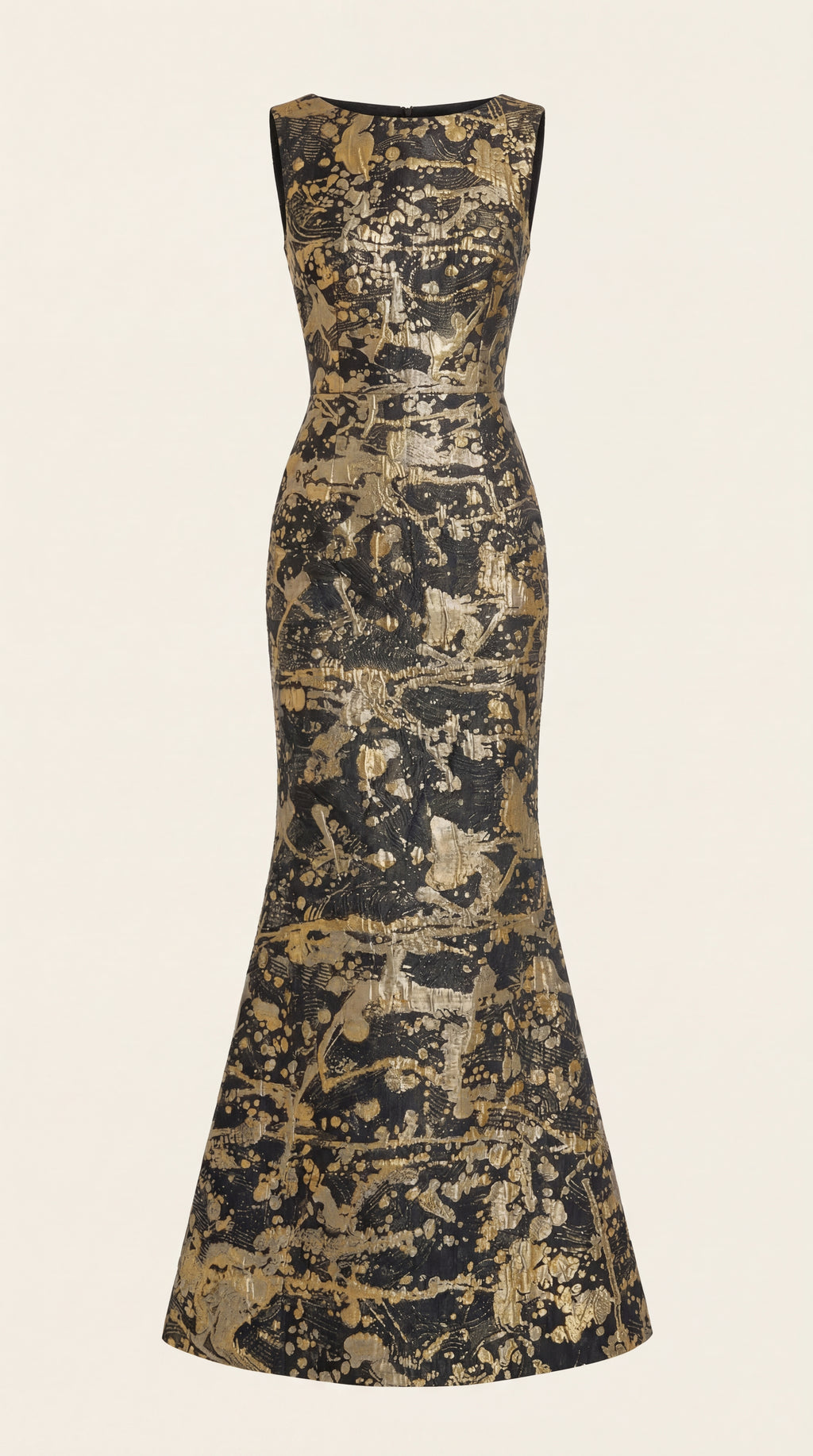 Noir Opulence Godet Dress