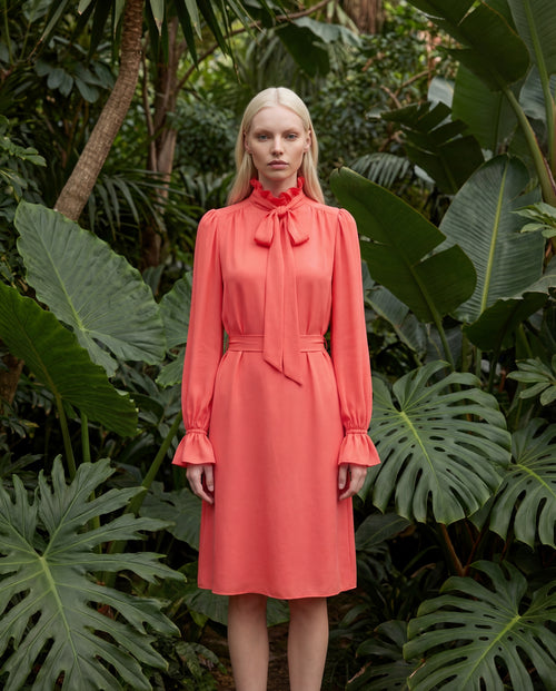 Amelie Dress - Coral Red