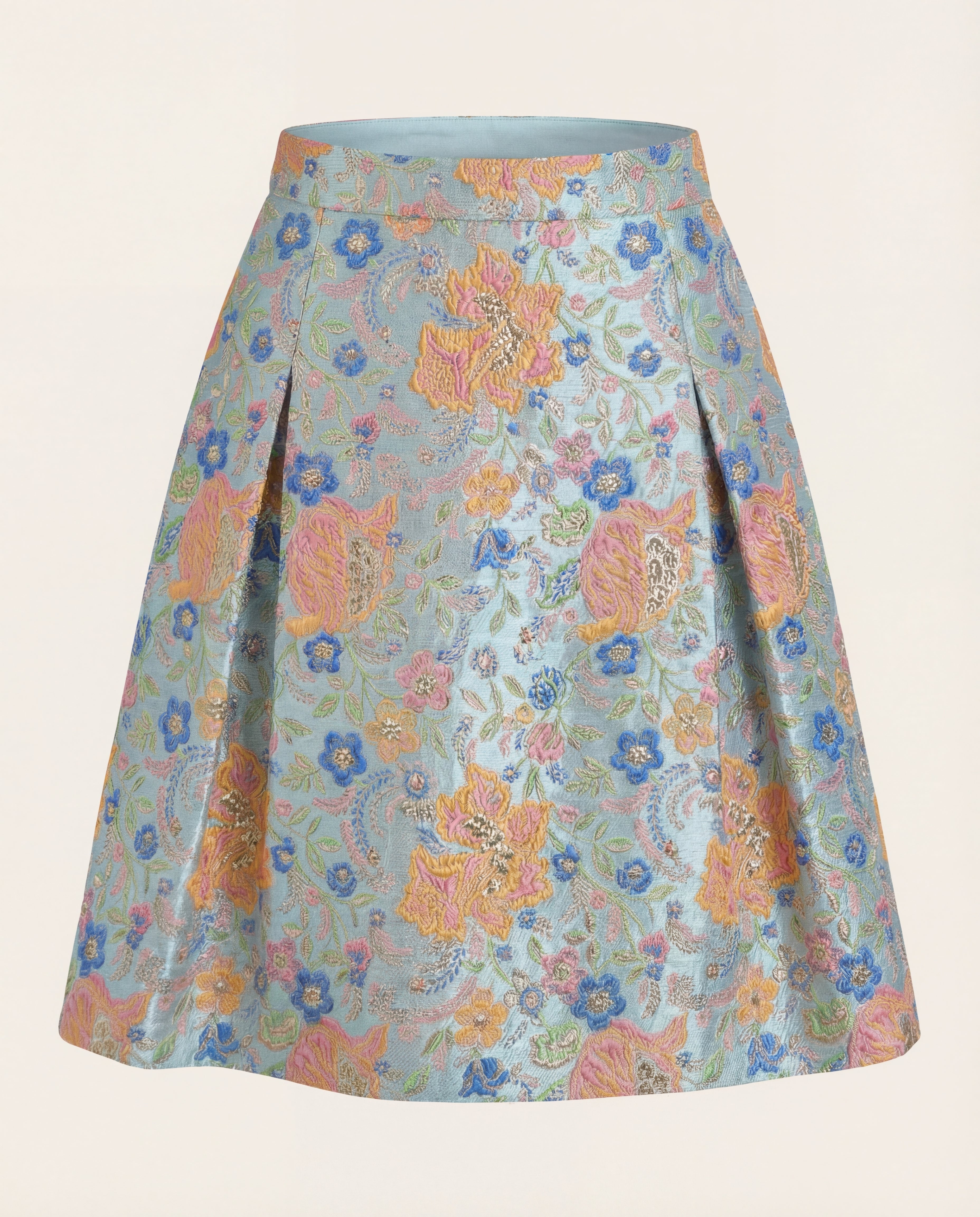 Riviera Garden Skirt - Sky Blue / Multicolor
