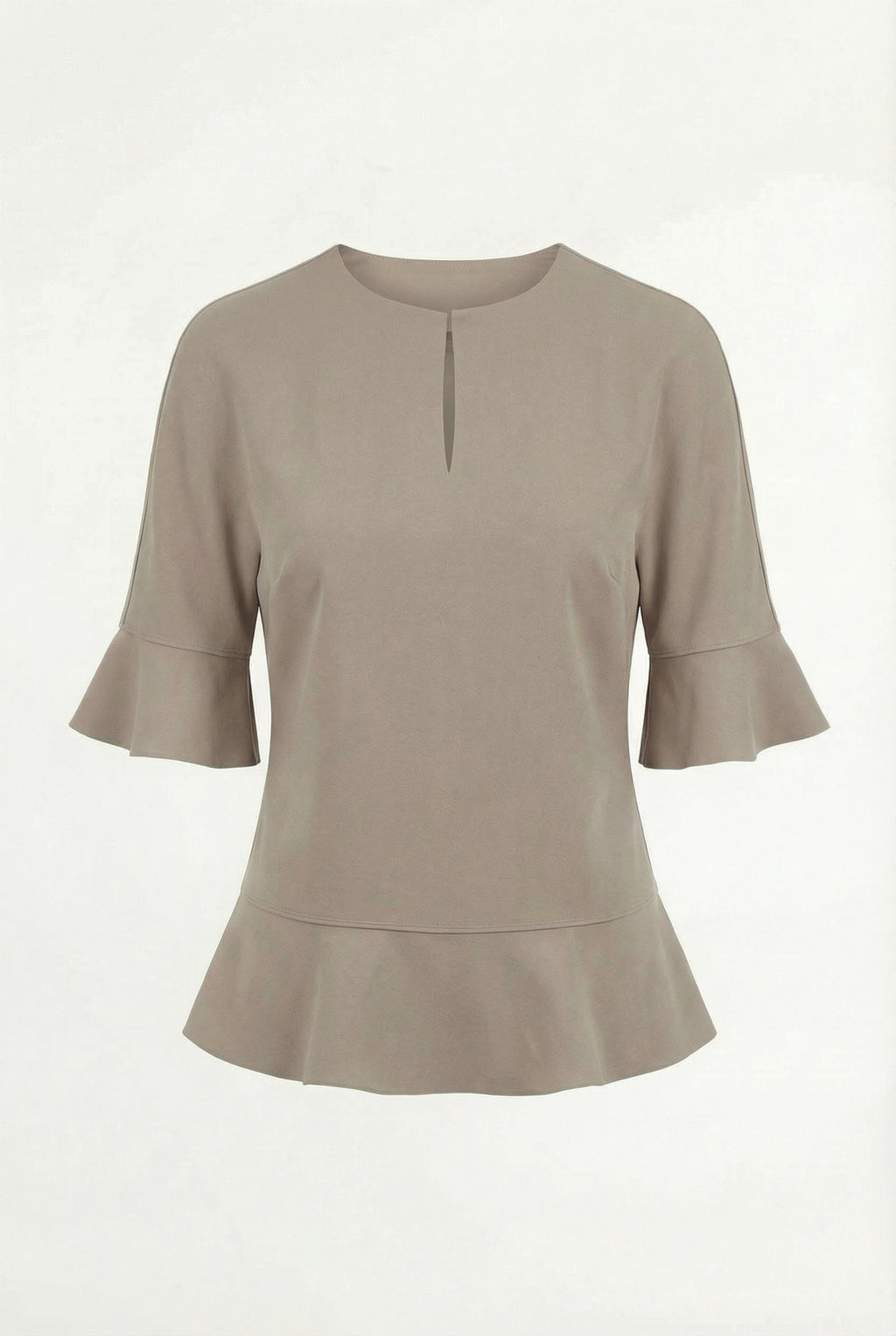 Laser-Cut Volant Blouse - Soft Silver